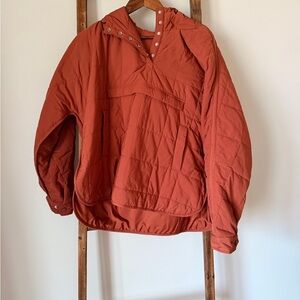 Rust Quilted Pullover Jacket